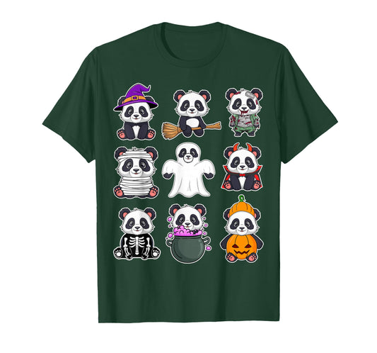 Panda Halloween Costume Spooky Ghost Horror Panda Halloween T-Shirt