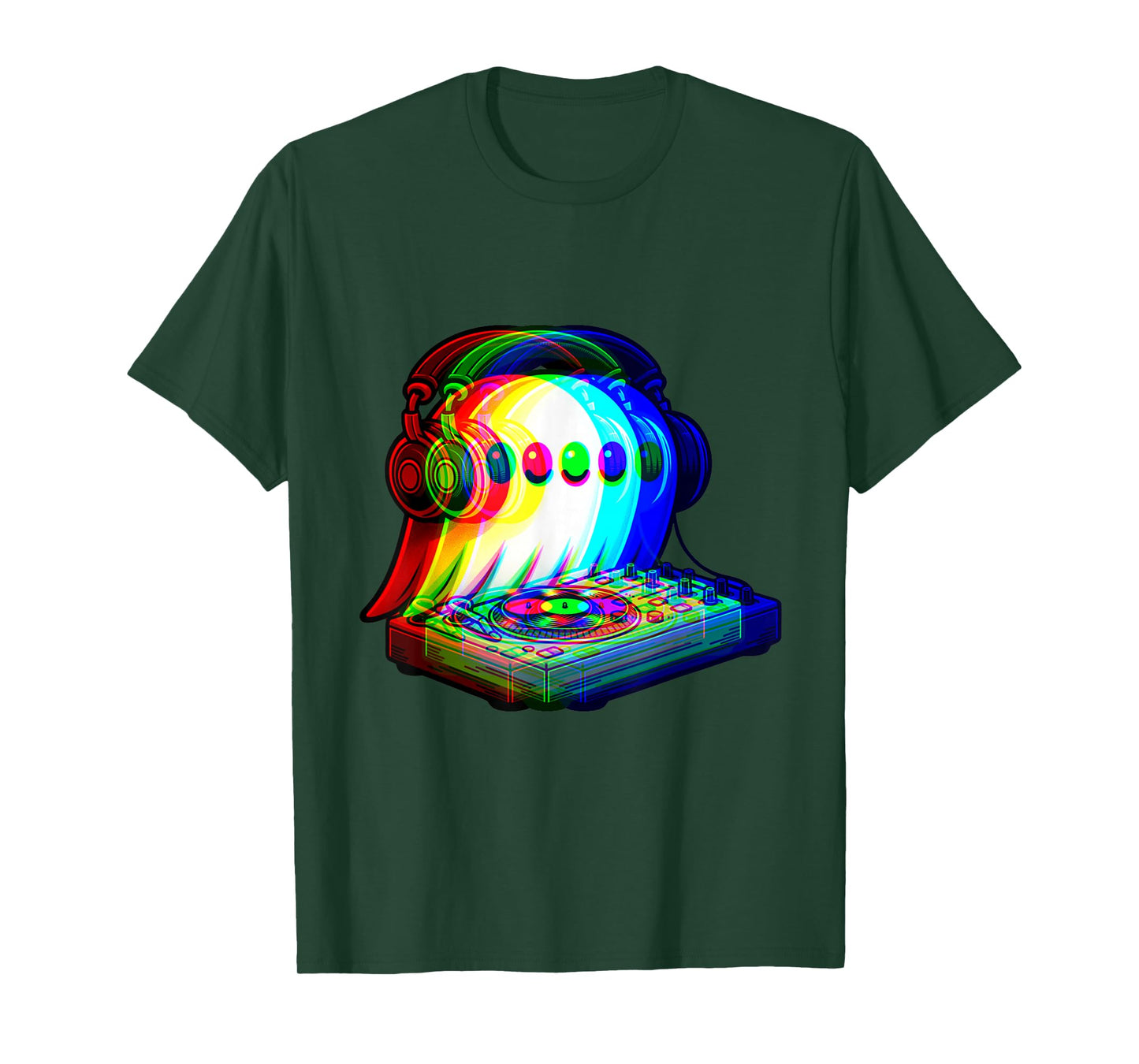House Music Ghost DJ Optical Illusion EDM Halloween Rave T-Shirt