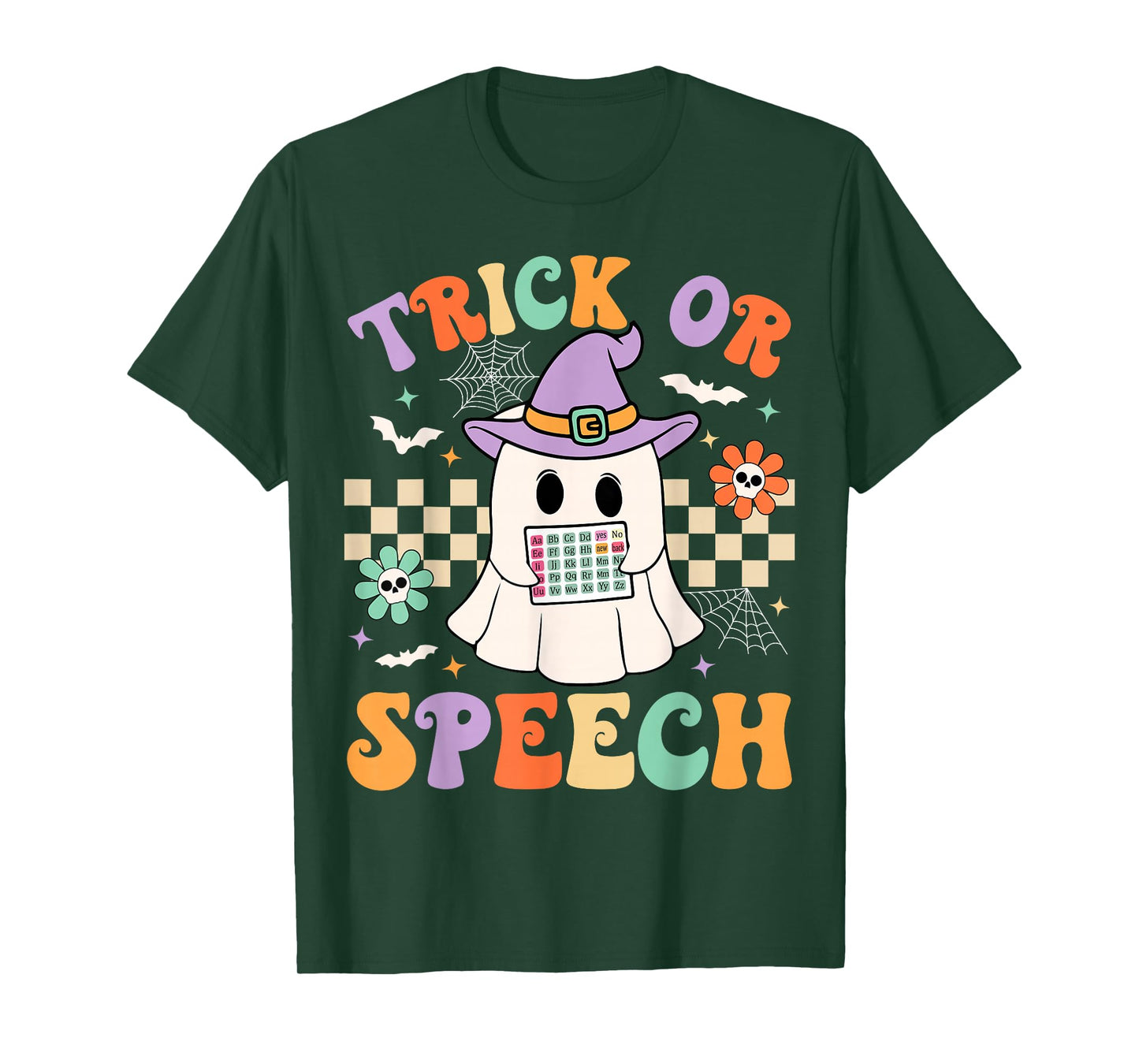 Trick or Speech Retro SLP Halloween Speech Therapy Halloween T-Shirt