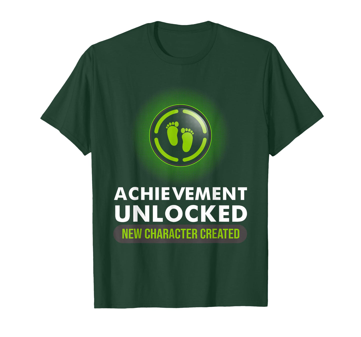 Cute Pregnant Announcement Gamer Dad Mom Designs Funny Achievement Unlocked New Character Created Pregnancy T-Shirt - Unisex-Adults, Kids - Black - Short Sleeve - S - Medium