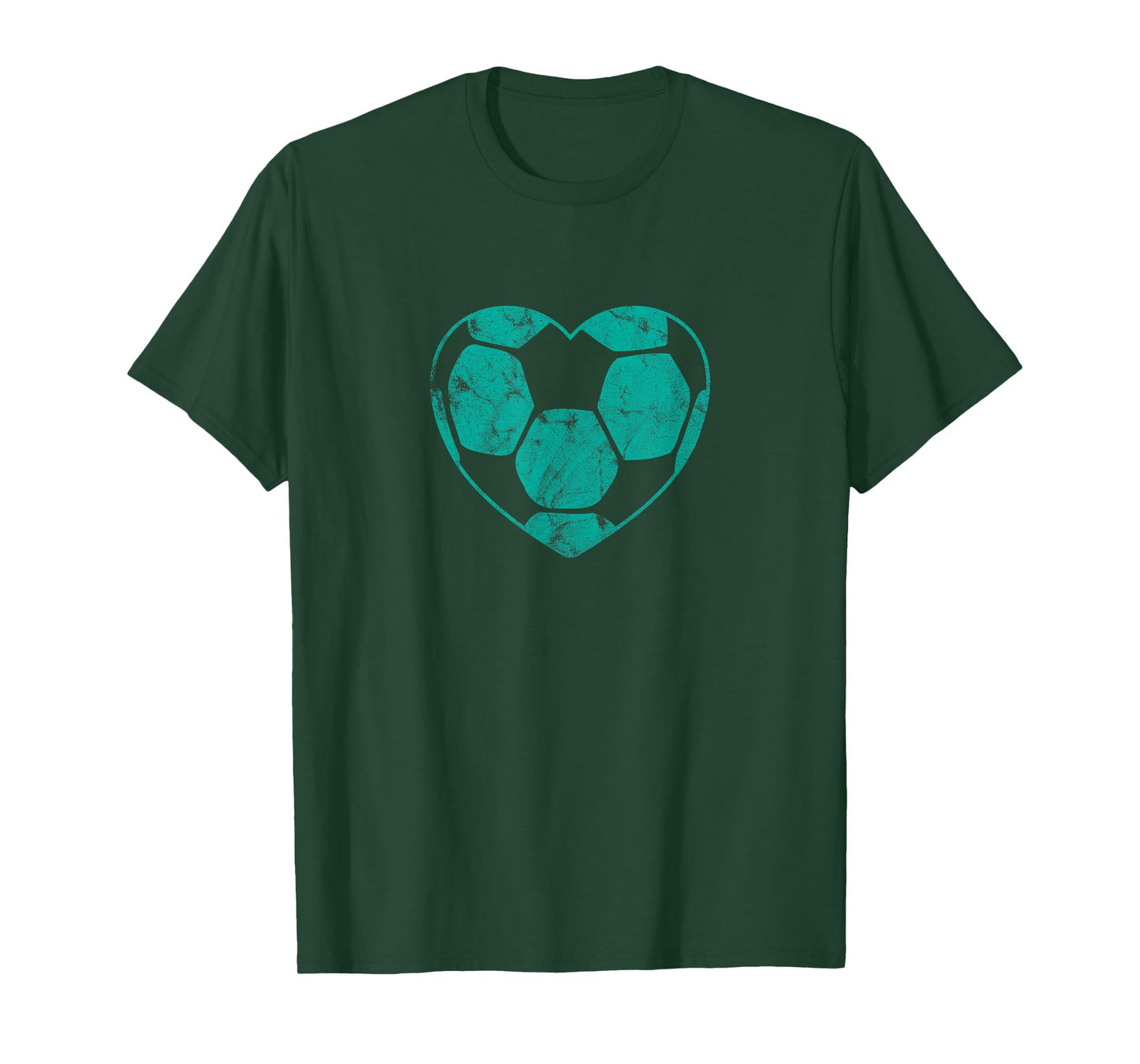 Soccer Ball Teal Heart Mom Fan Parent Vintage T-Shirt