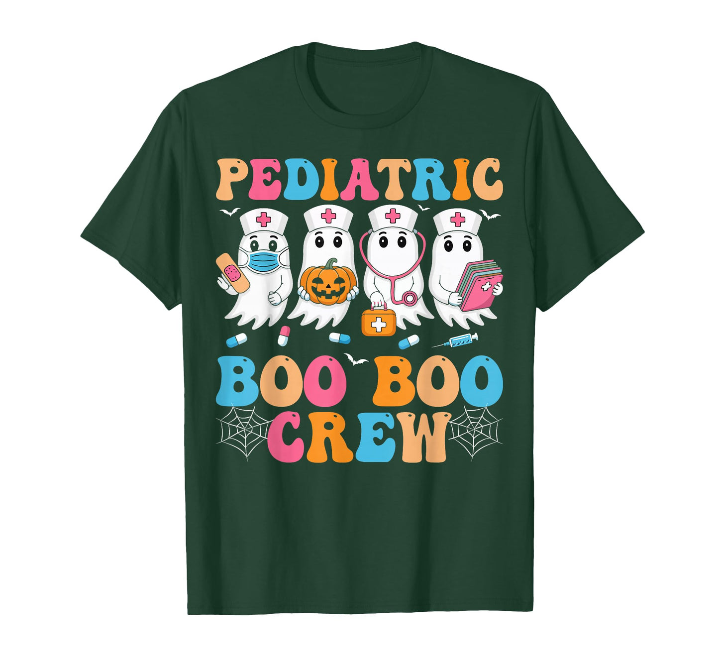Pediatric Nurse Boo Crew Spooky Ghost PEDS Nursing Halloween T-Shirt
