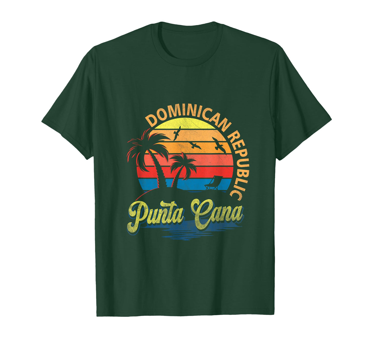 Sunset Punta Cana Beach Souvenir Dominican Republic Retro T-Shirt