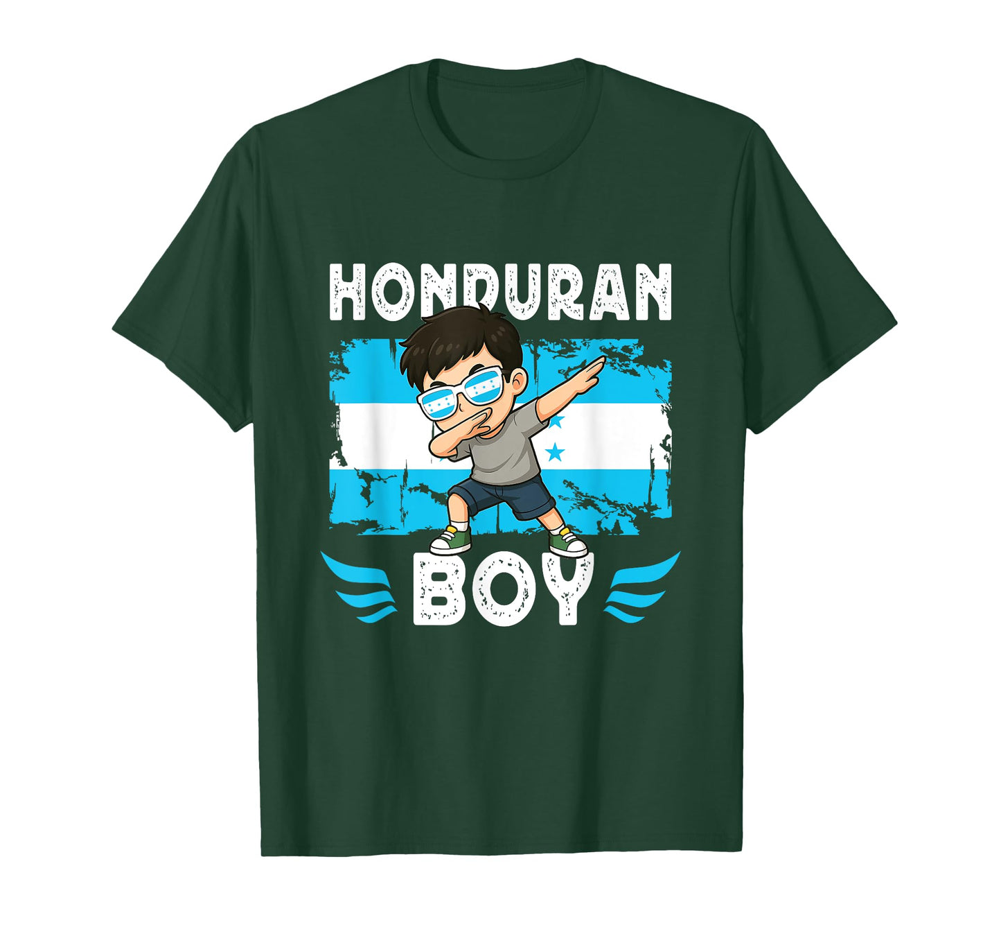 Proud Honduran Boy Dab Pose Honduran Son Guy Honduras Flag T-Shirt