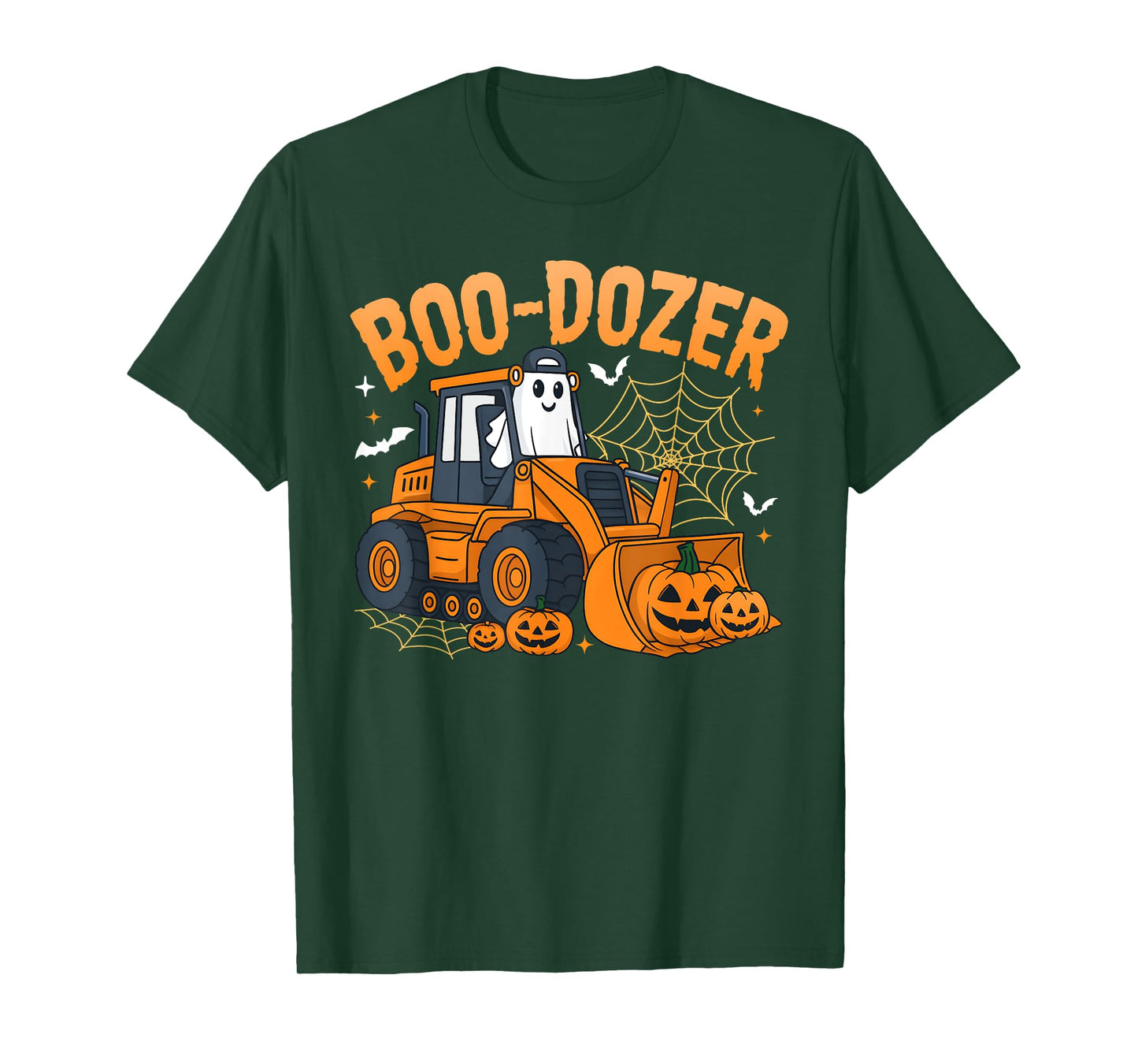 Halloween Bulldozer Ghost Boo Dozer Truck Spooky Men Boy Kid T-Shirt