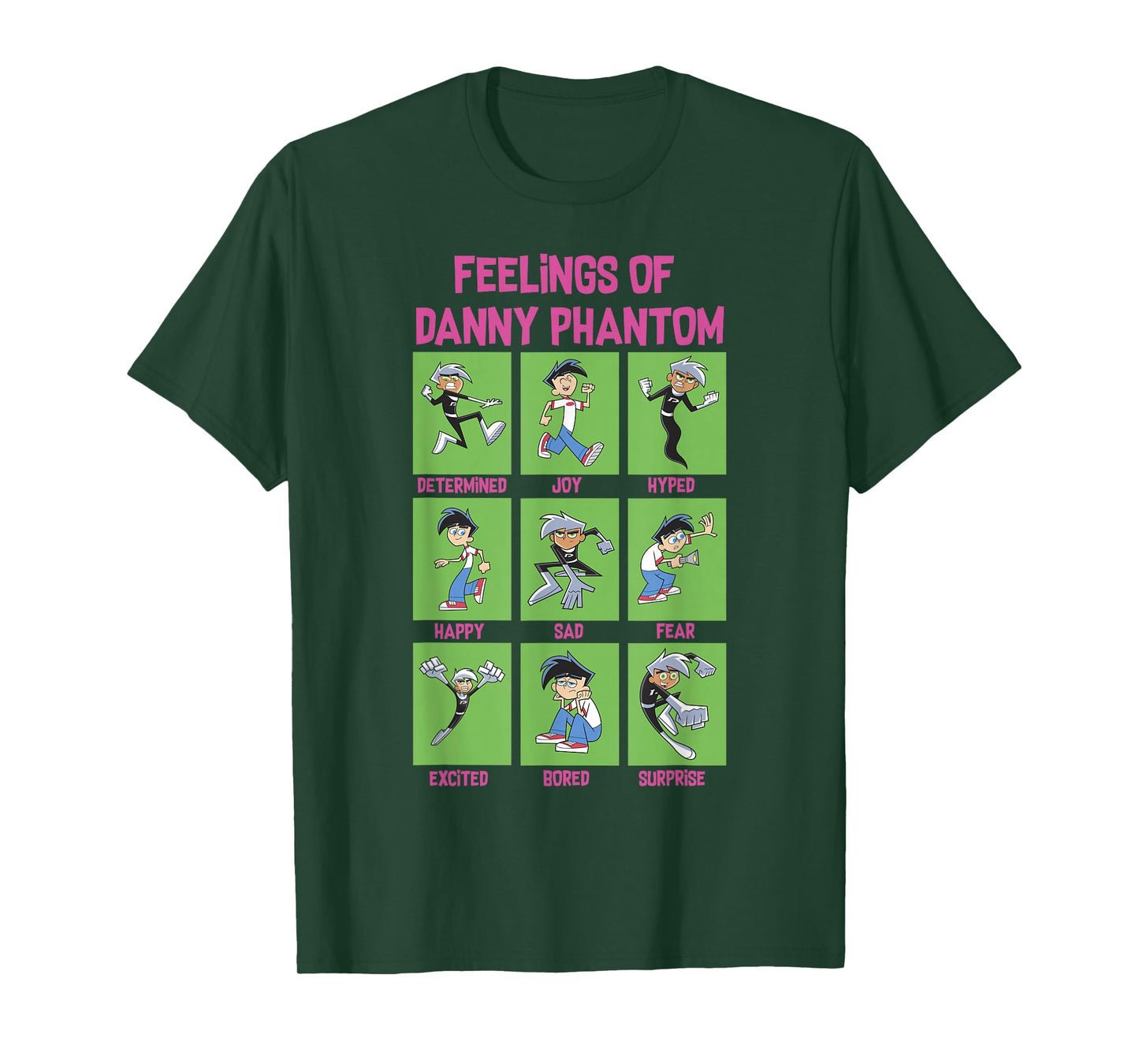 Danny Phantom The Feelings Of Danny Phantom Portrait Grid T-Shirt