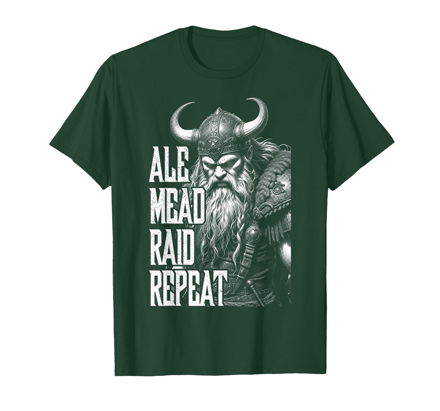 Viking Warrior Ale Mead Raid Repeat Norse Mythology Valhalla T-Shirt
