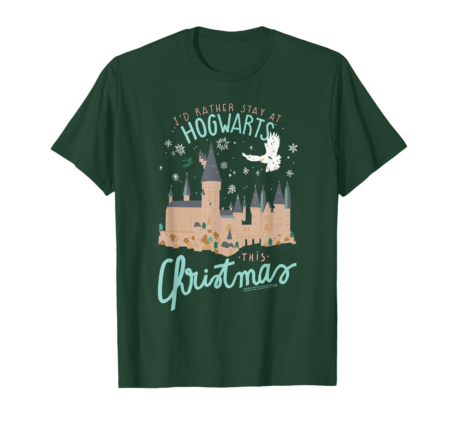 Harry Potter I'd Rather Stay At Hogwarts This Christmas T-Shirt