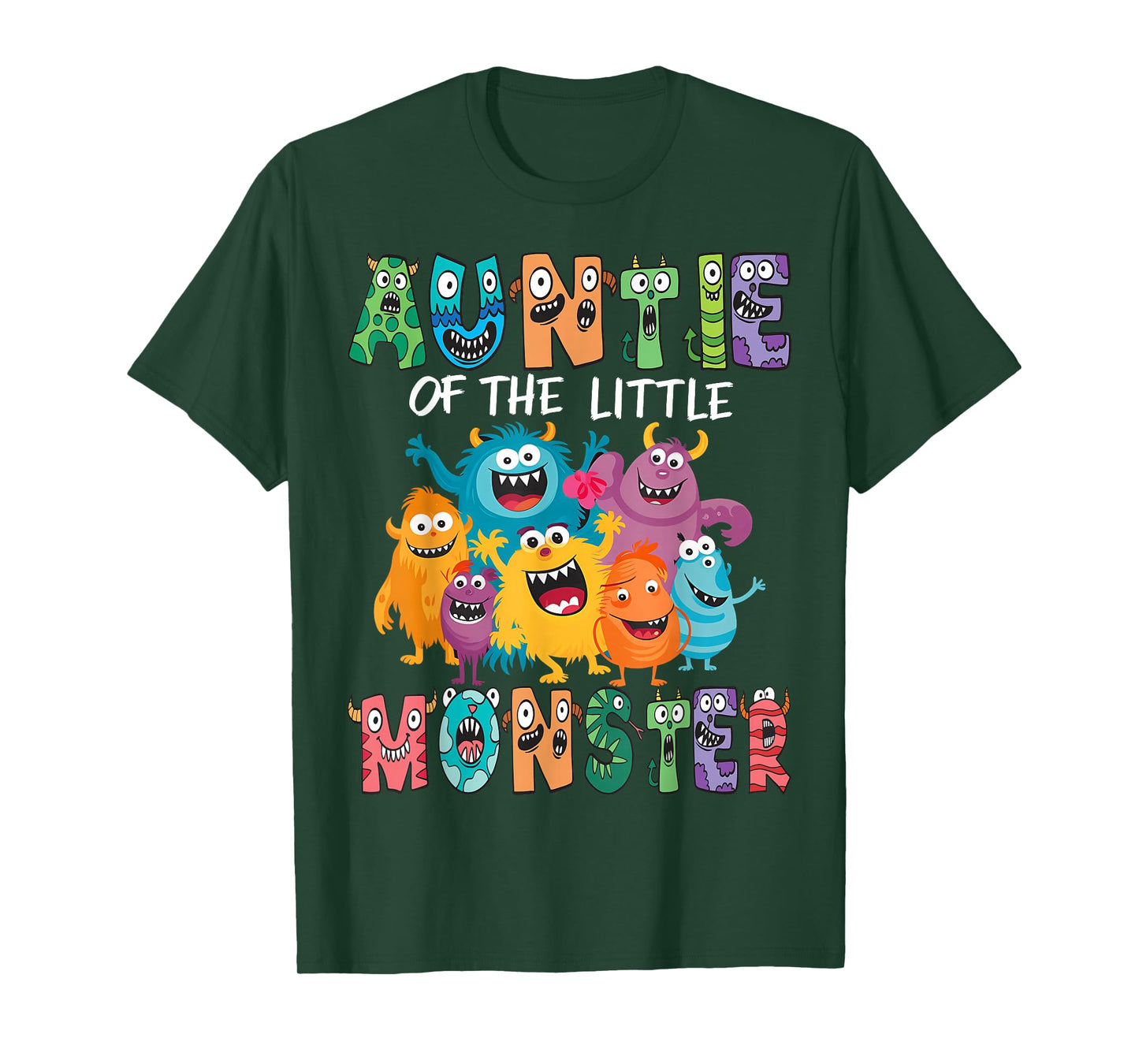 Auntie Of The Little Monster Kids 1St Birthday Party T-Shirt