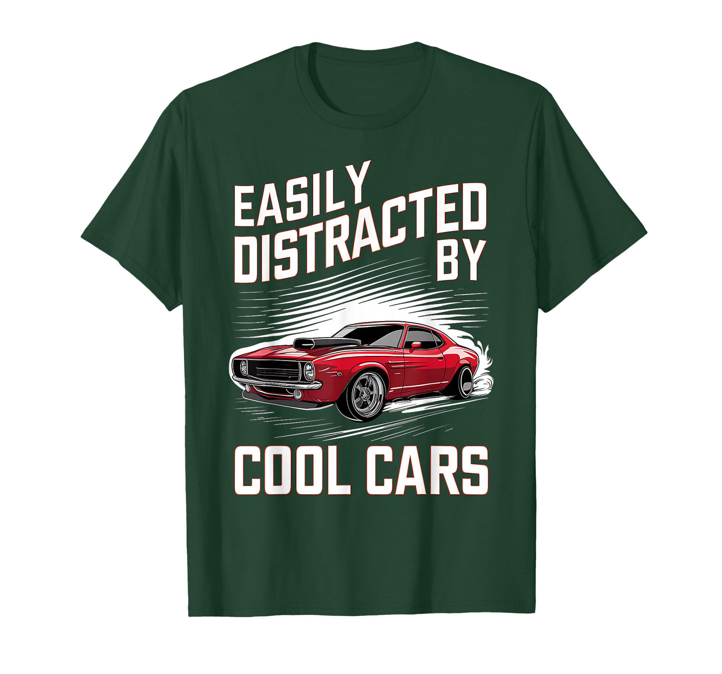 Mens Boys Vintage Muscle Car Easily Distracted by Cool Cars T-Shirt