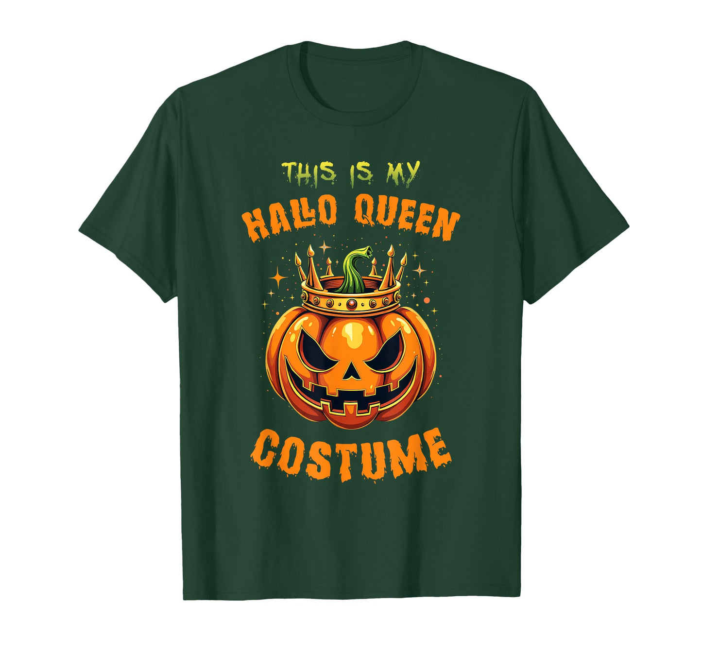 This is My Hallo-Queen Costume Halloween Pumpkin T-Shirt