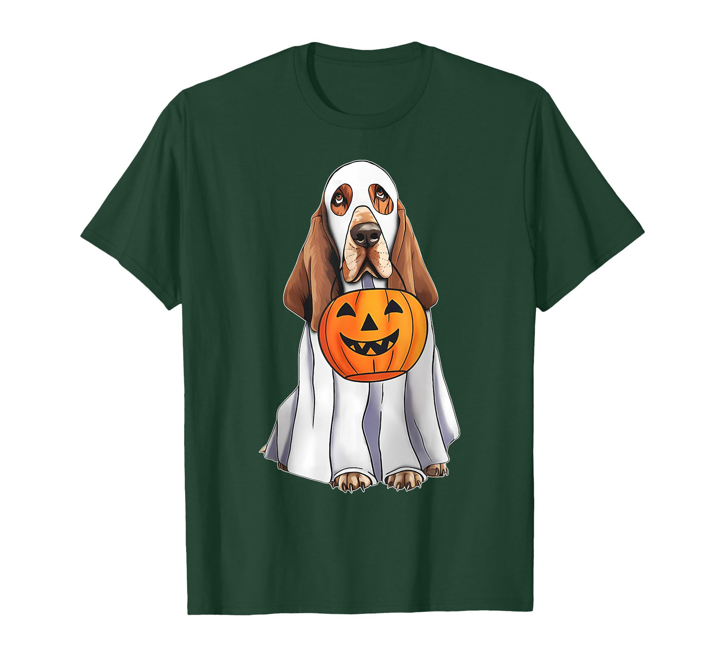 Basset Hound Ghost Pumpkin Halloween Costume Fall T-Shirt