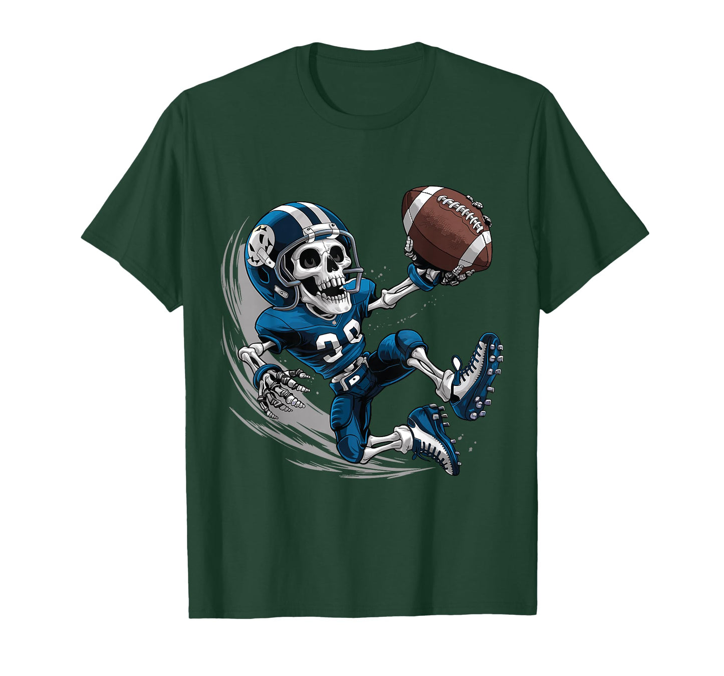 American Football Skeleton Halloween Men Boys Football Fan T-Shirt