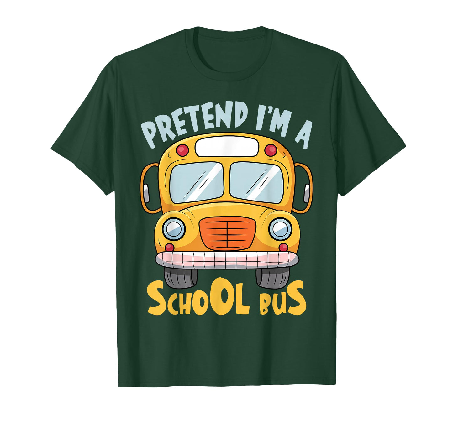 Funny Pretend I'm A School Bus Lazy Halloween Costume T-Shirt