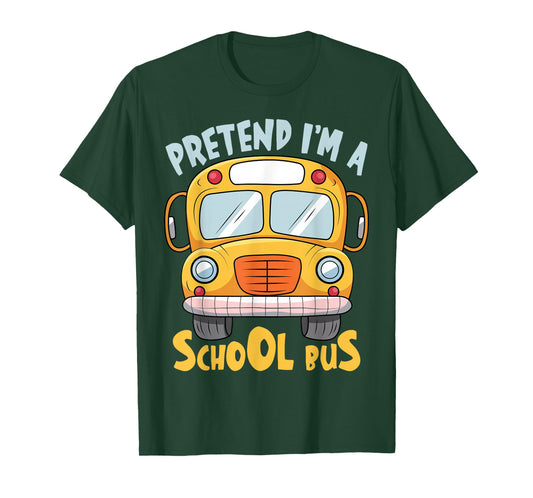 Funny Pretend I'm A School Bus Lazy Halloween Costume T-Shirt