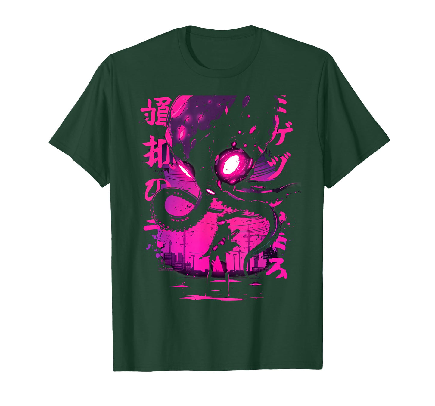 Cyberpunk Anime Girl Kaiju Octopus Manga Gothic Japanese T-Shirt