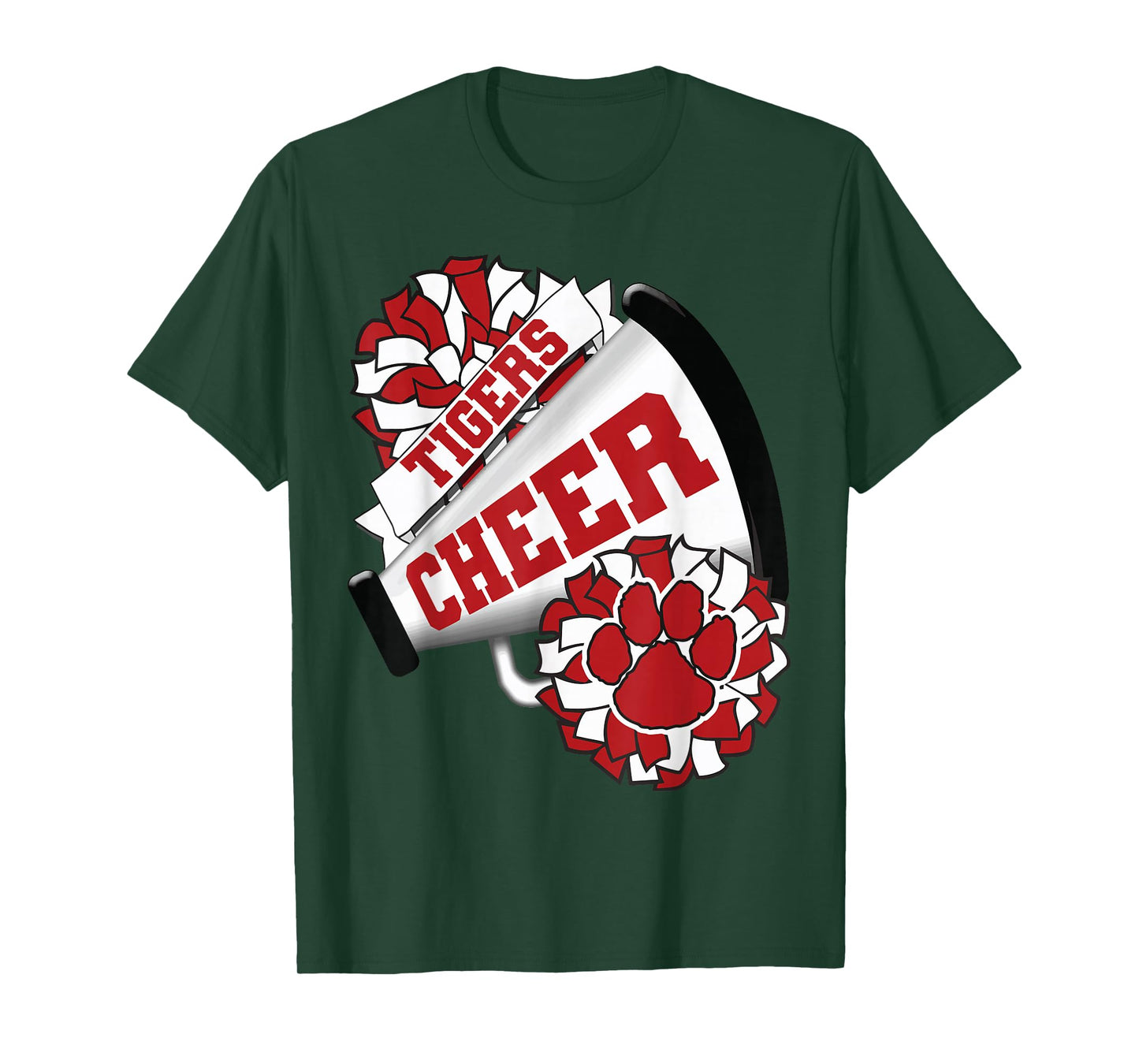 Tigers Cheerleading Back To School Cheer Team Spirit Red T-Shirt