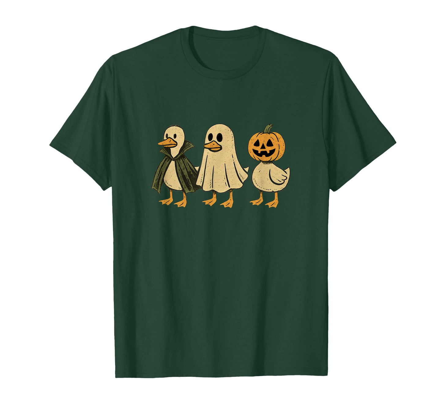 Duck Duck Boo Ghost Vampire Pumpkin Goose Retro Halloween T-Shirt
