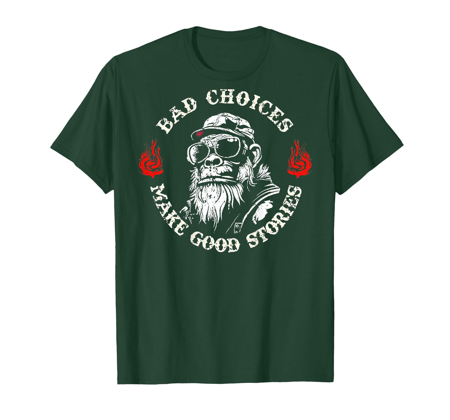 Monkey Bad Choices Make Good Stories (on Back) T-Shirt