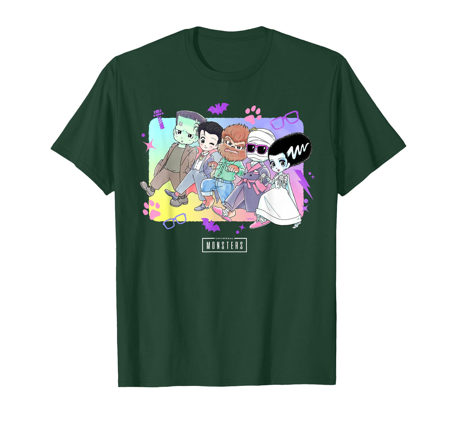 Universal Monsters Cute Anime Group T-Shirt