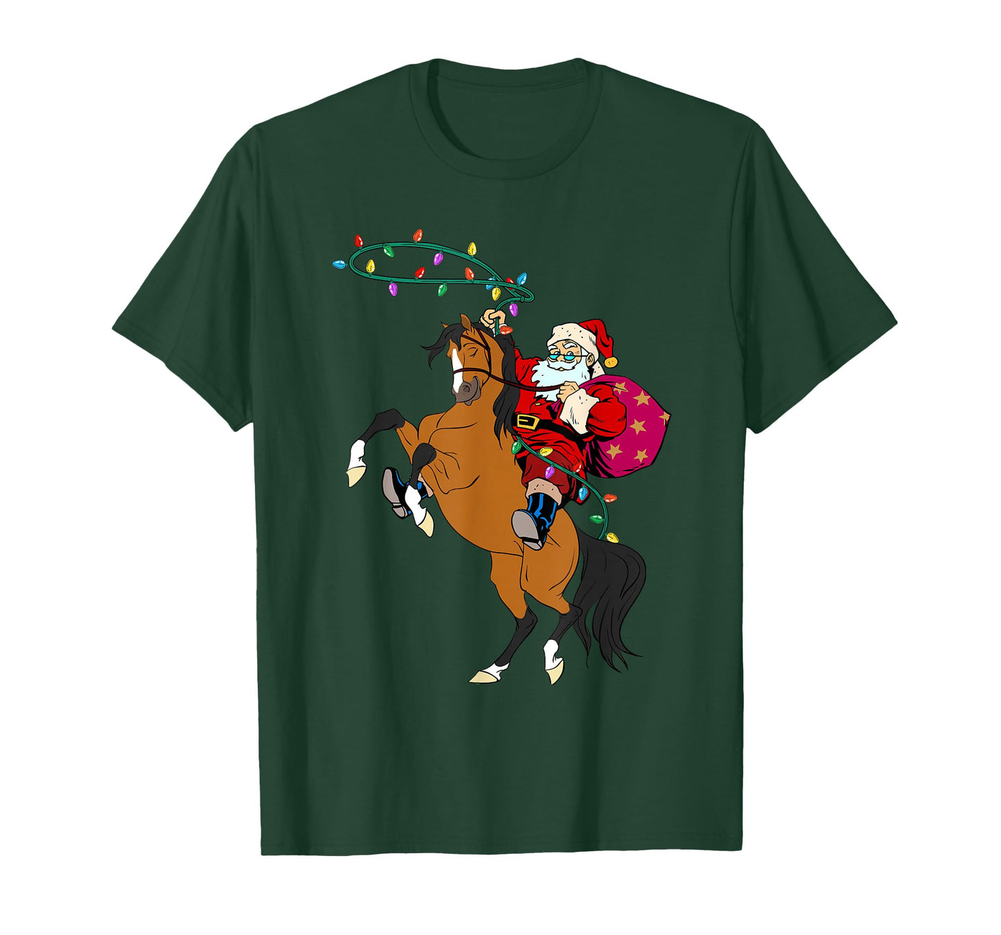Cowboy Santa Claus Riding A Horse Christmas Cowboy Kids Boys T-Shirt