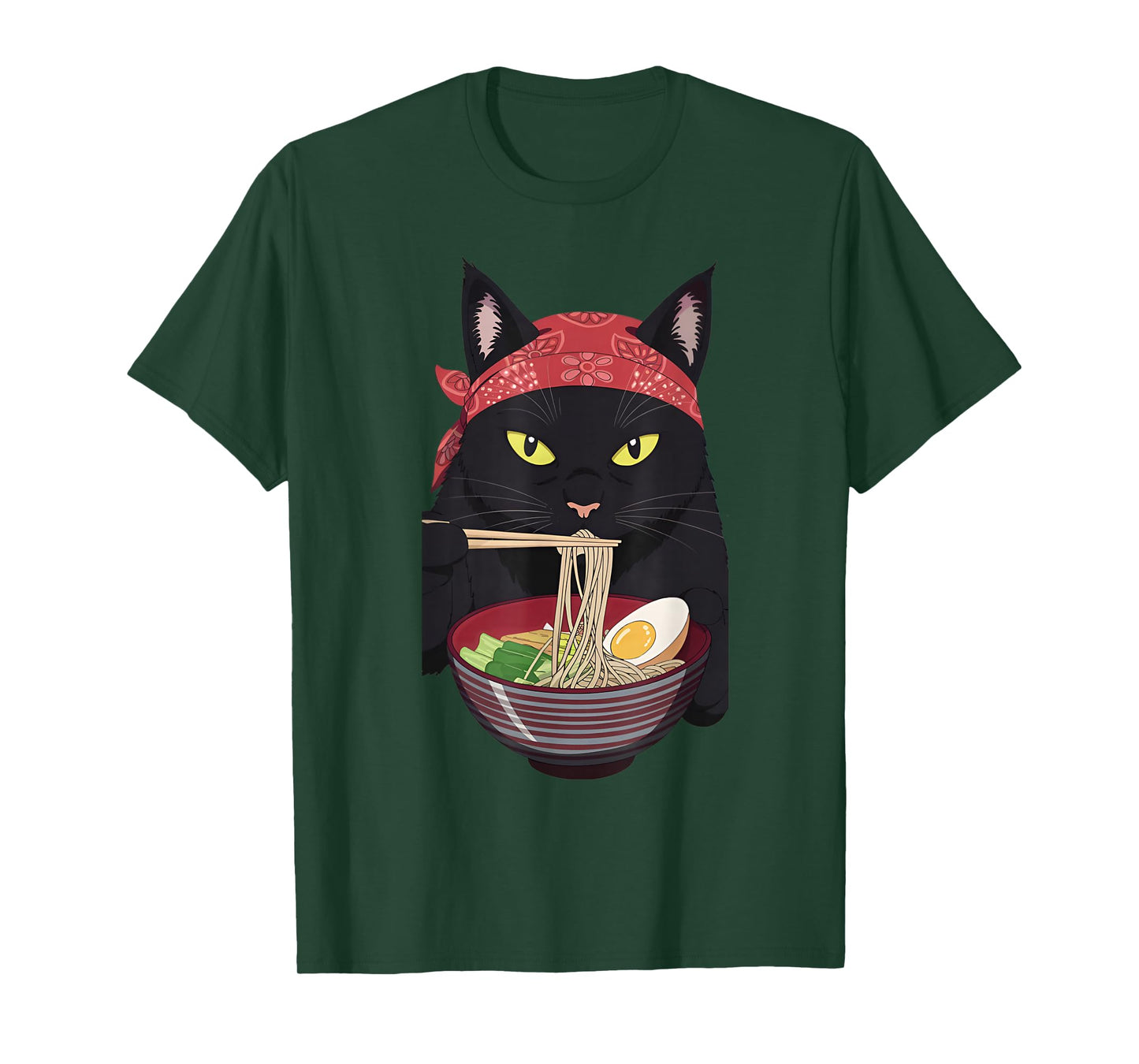 ramen cat Japanese Kawaii Cat Anime T-Shirt