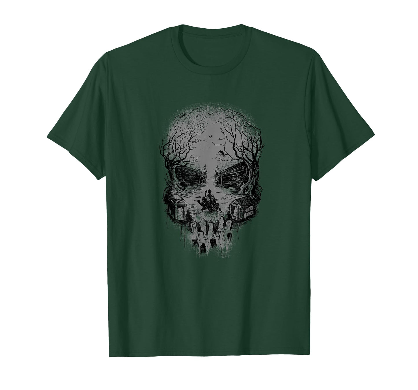 The Haunted Mansion Skull Shaped Graveyard Wide Shot T-Shirt