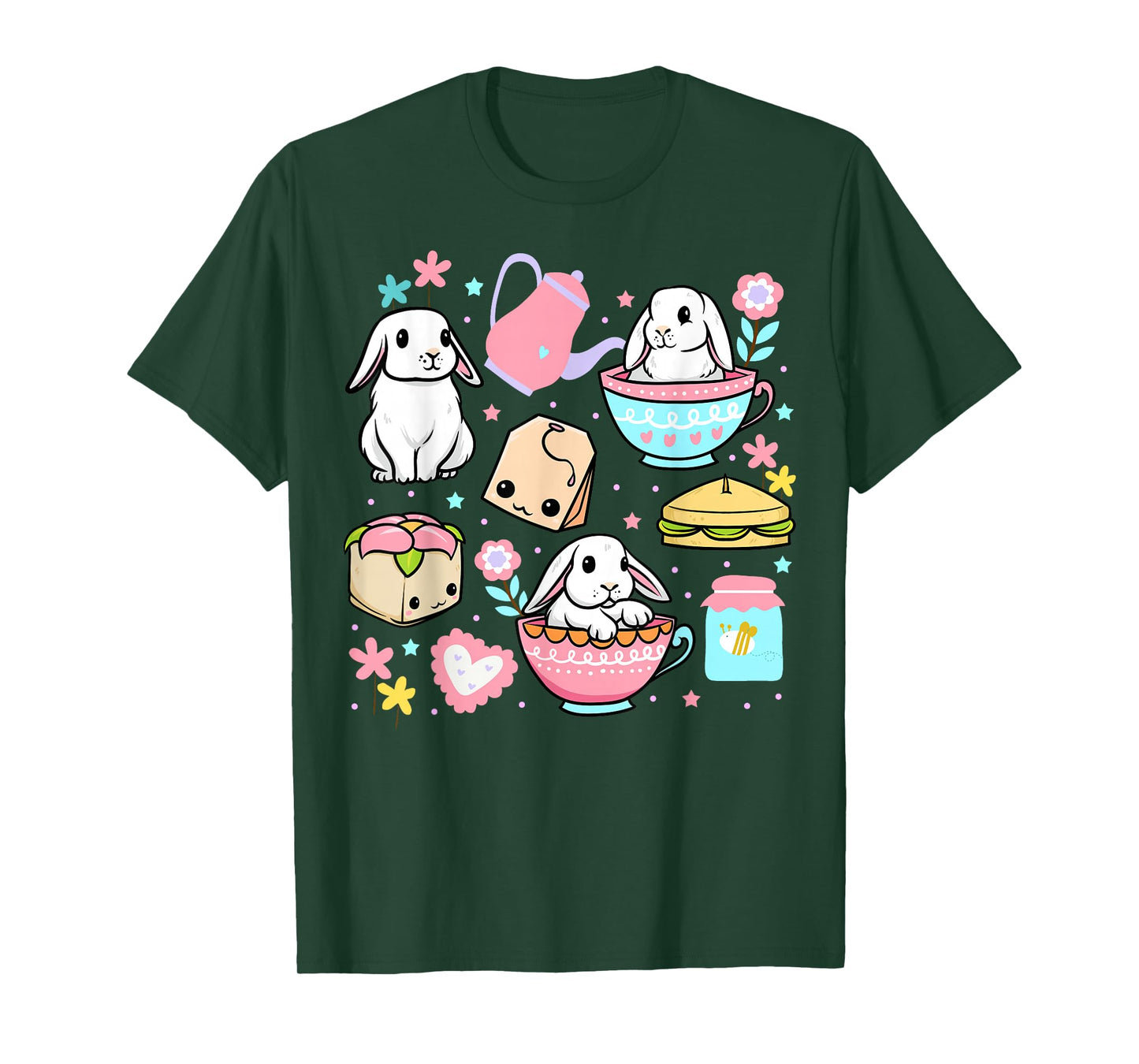 Kawaii Bunny Women Boys Girls Funny Graphic Japanese Anime T-Shirt