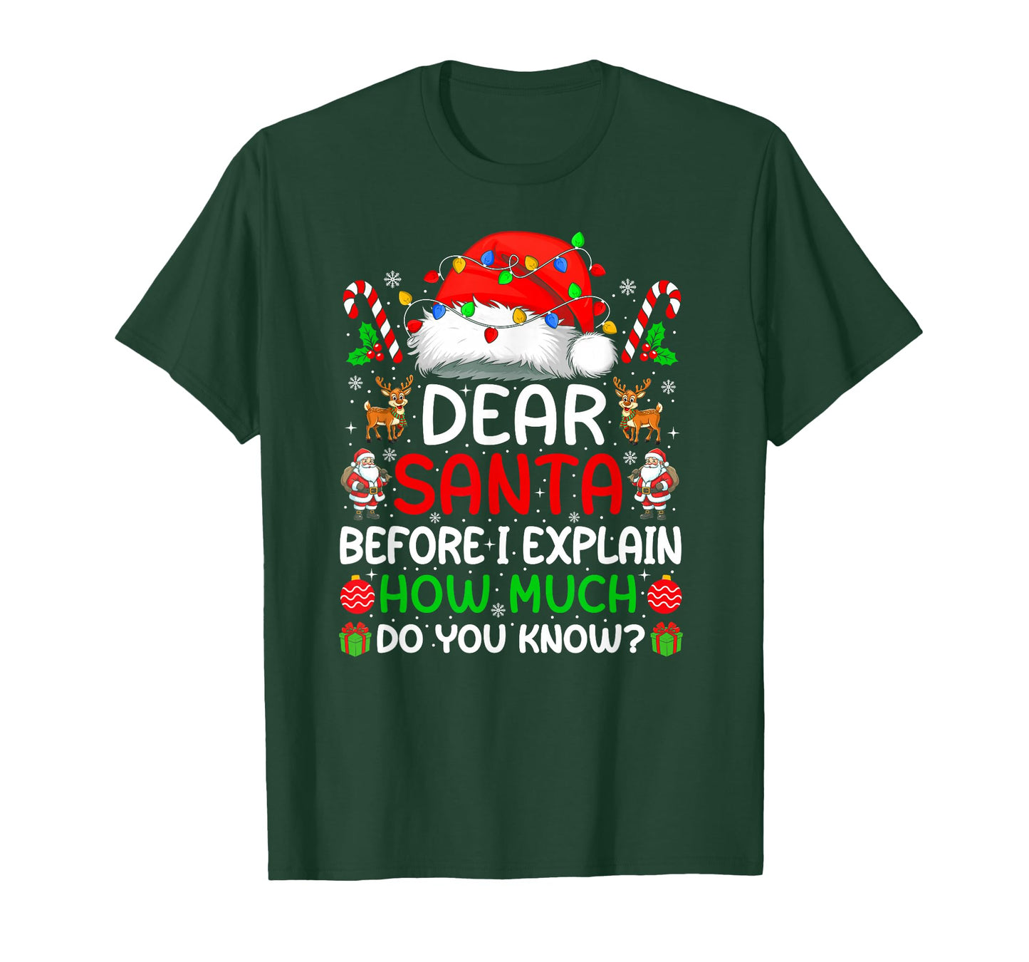 Dear Santa Before I Explain How Much Do You Know Christmas T-Shirt