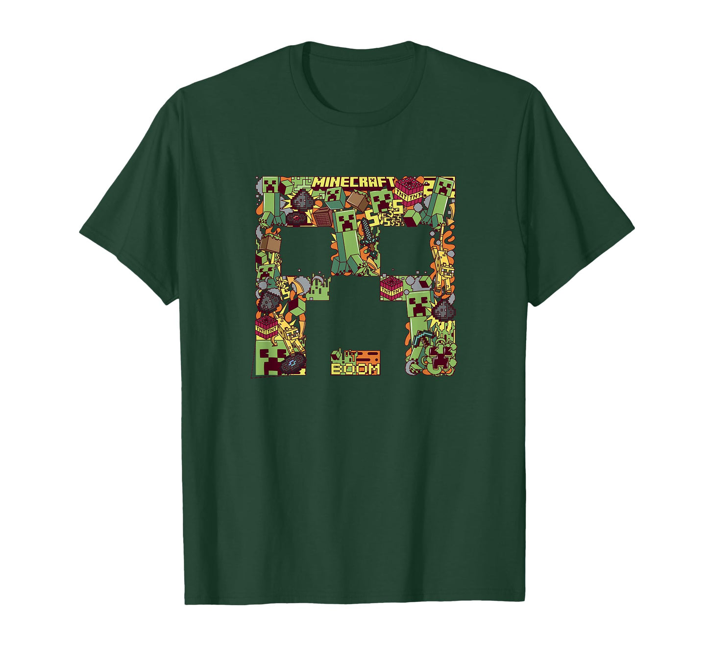 Minecraft Creeper Big Face Collage T-Shirt