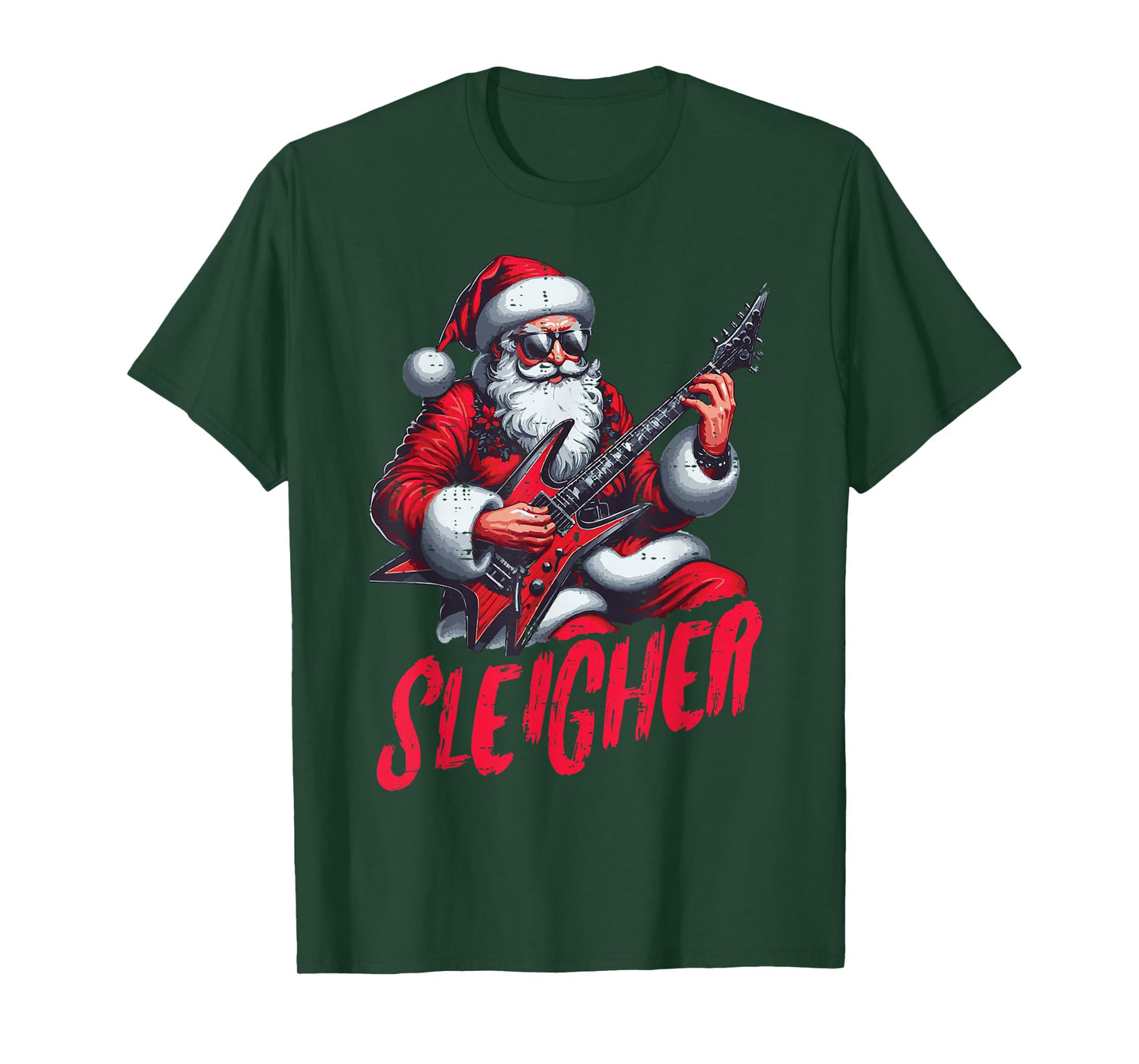 Christmas Santa Sleigher Rock Xmas Rocker Men Boys Kids Teen T-Shirt