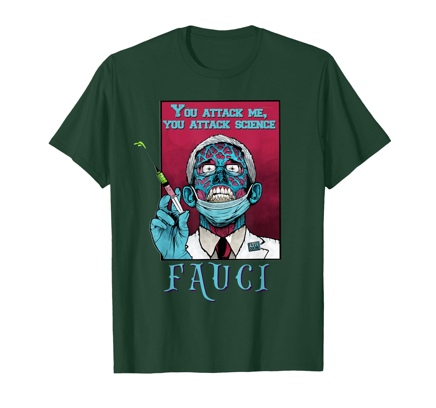 Unmasked USA Patriot Shirt Co @RoostervilleUSA Zombie Fauci Science Anti Mask Arrest Fauci Dr Fauci Lied T-Shirt