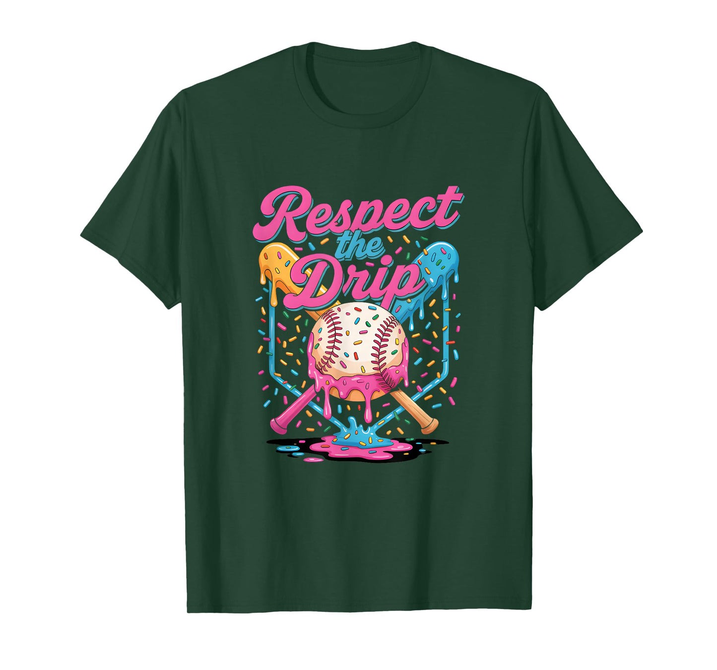 Baseball Mom Dad Son Ice Cream Drip Shirt Respect The Drip T-Shirt