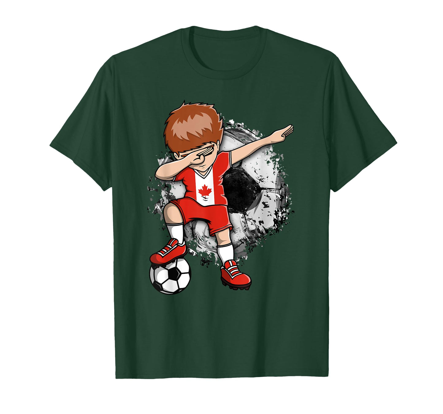Dabbing Soccer Boy - Canada Jersey Canadian Soccer Fans T-Shirt