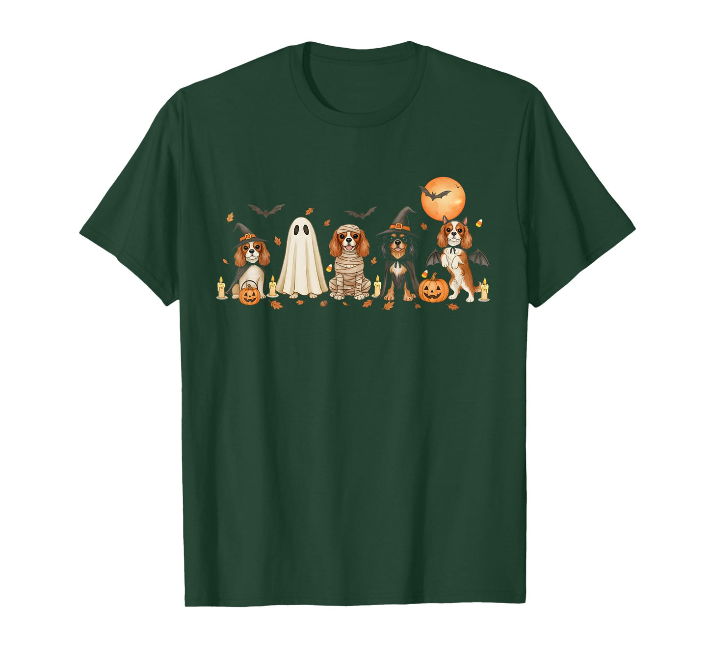 Cavalier King Charles Spaniel Dogs Ghost Witch Mummy Costume T-Shirt