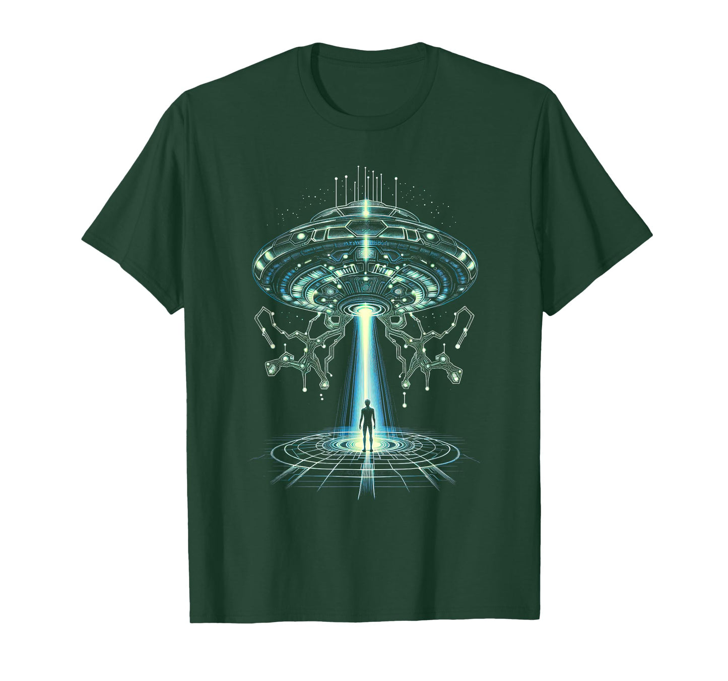 Alien Spaceship Abduction Sci-Fi Themed T-Shirt