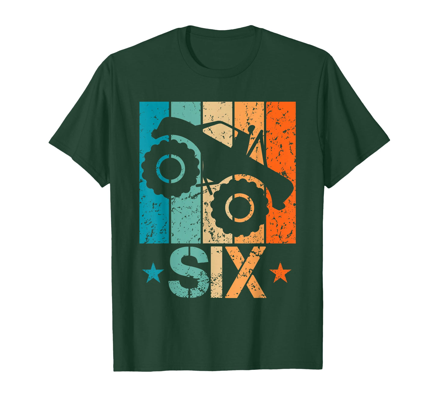 6th Monster Truck Birthday 6 Year Old 6yr Boys Birthday T-Shirt