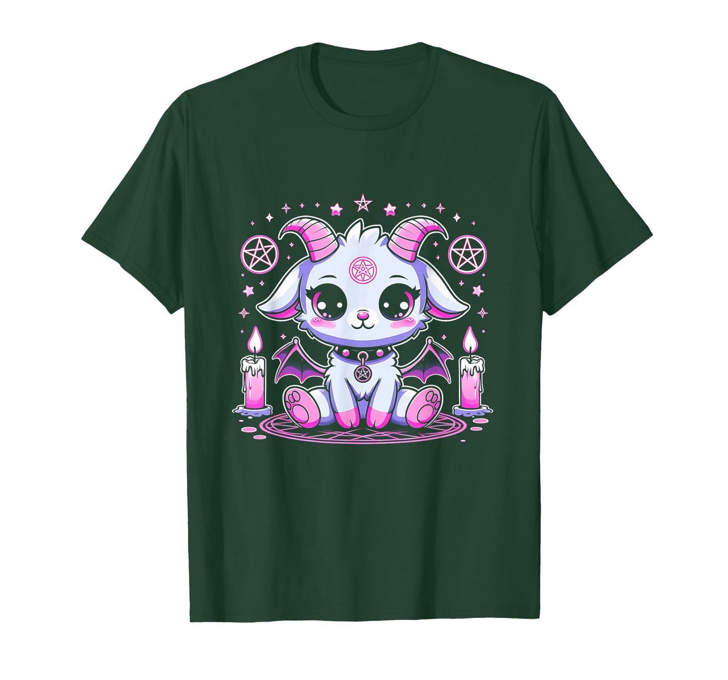 Kawaii Pastel Goth Cute Creepy Pentacle Baphomet Halloween T-Shirt