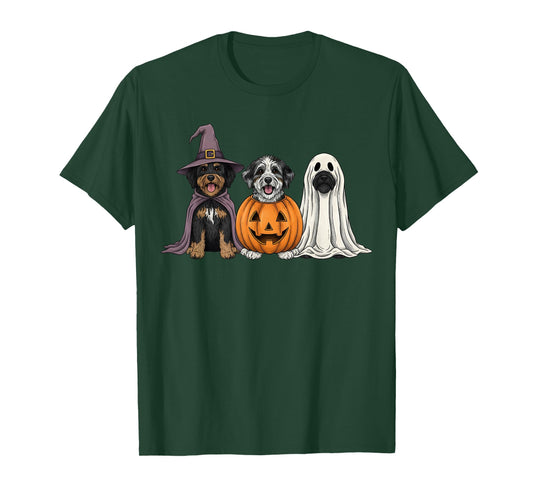 Spooky Ghost Aussiedoodle Pumpkin Halloween Dog Lover T-Shirt