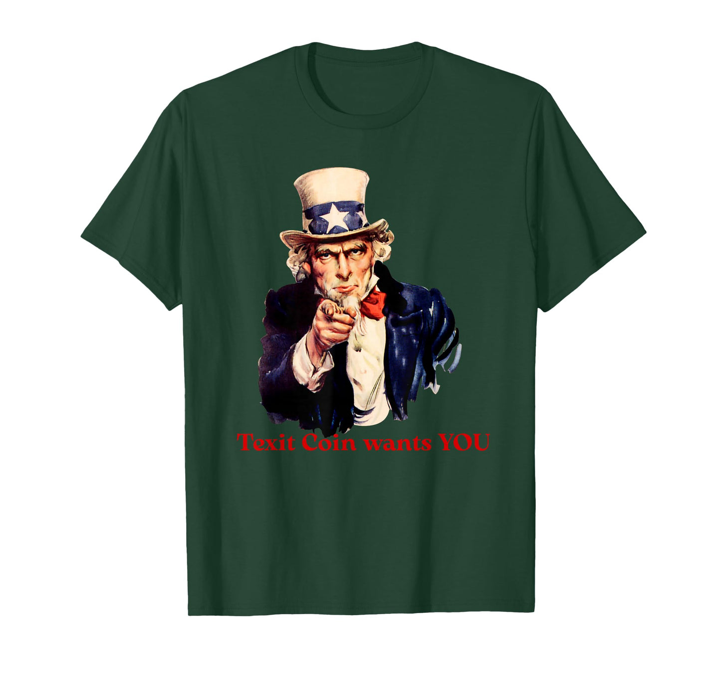 Uncle Sam Texit Coin Funny Patriotic Texas Vintage T-Shirt