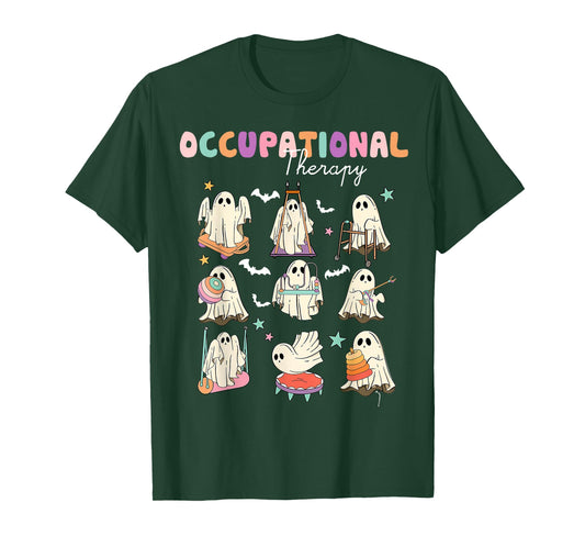 OT Occupational Therapy Halloween Retro Ghost OT Halloween T-Shirt
