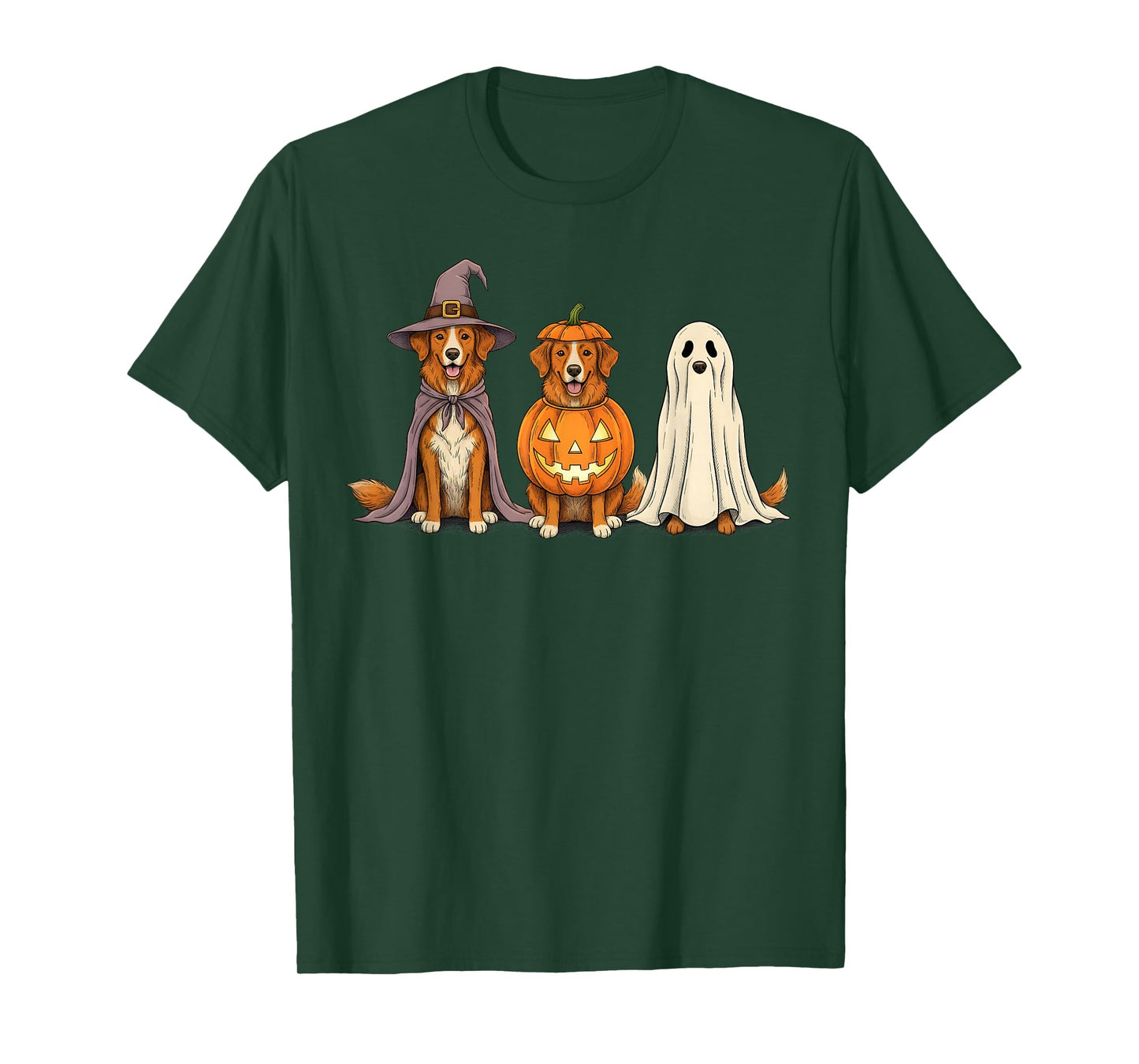 Spooky Nova Scotia Duck Tolling Retriever Pumpkin Halloween T-Shirt
