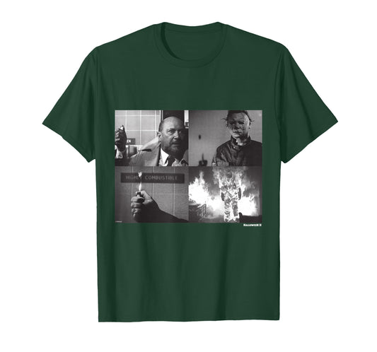 Halloween II Michael Myers and Dr Loomis Fire T-Shirt