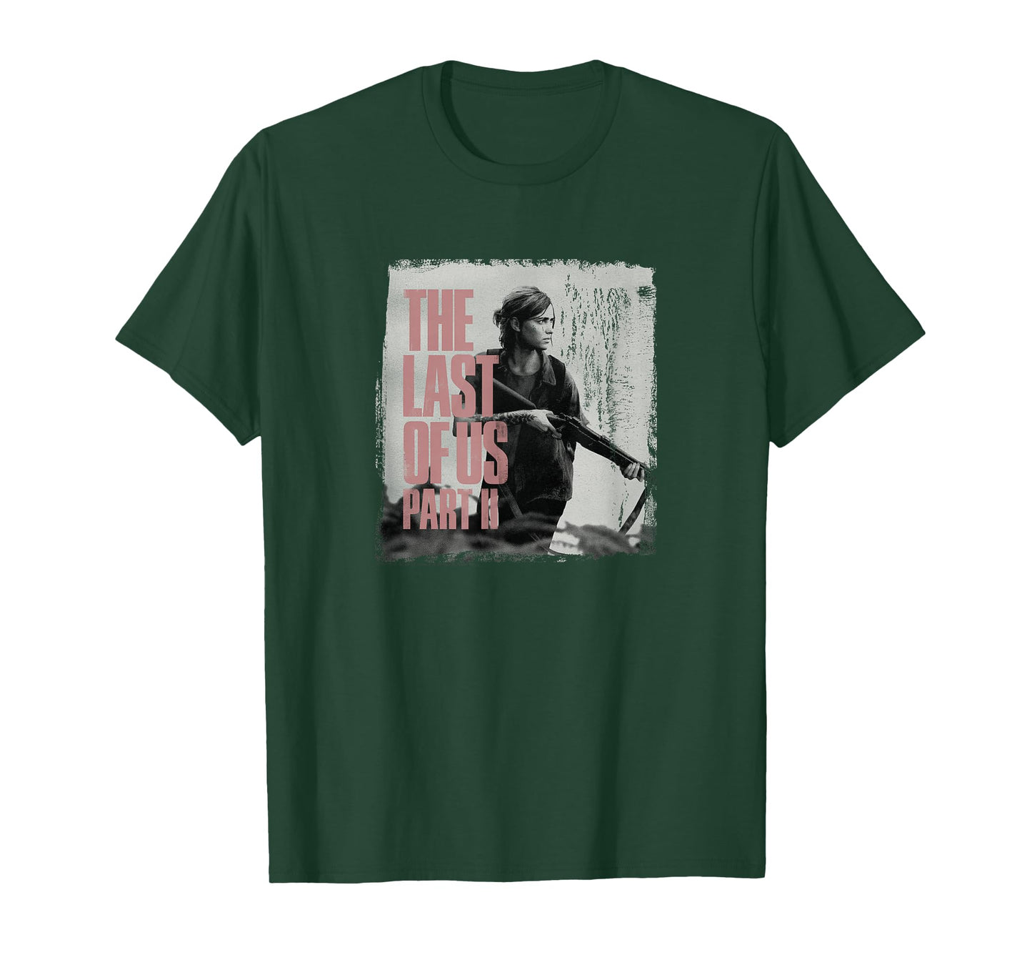 The Last of Us" Ellie & Rifle Crewneck T-Shirt - Black, Classic Fit, Adult, Short Sleeve