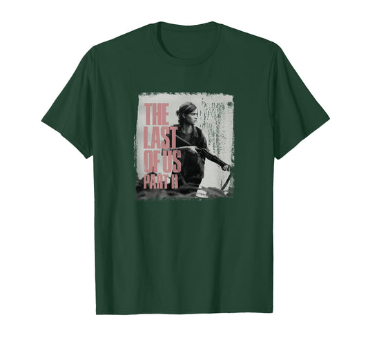 The Last of Us" Ellie & Rifle Crewneck T-Shirt - Black, Classic Fit, Adult, Short Sleeve