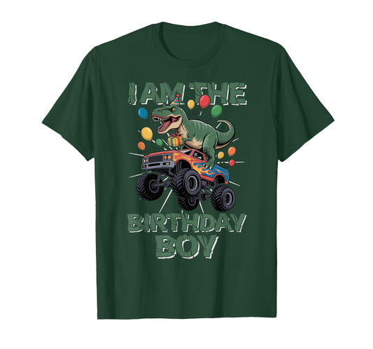 I Am The Birthday Party Outfit Monster Truck Auntie T-Shirt