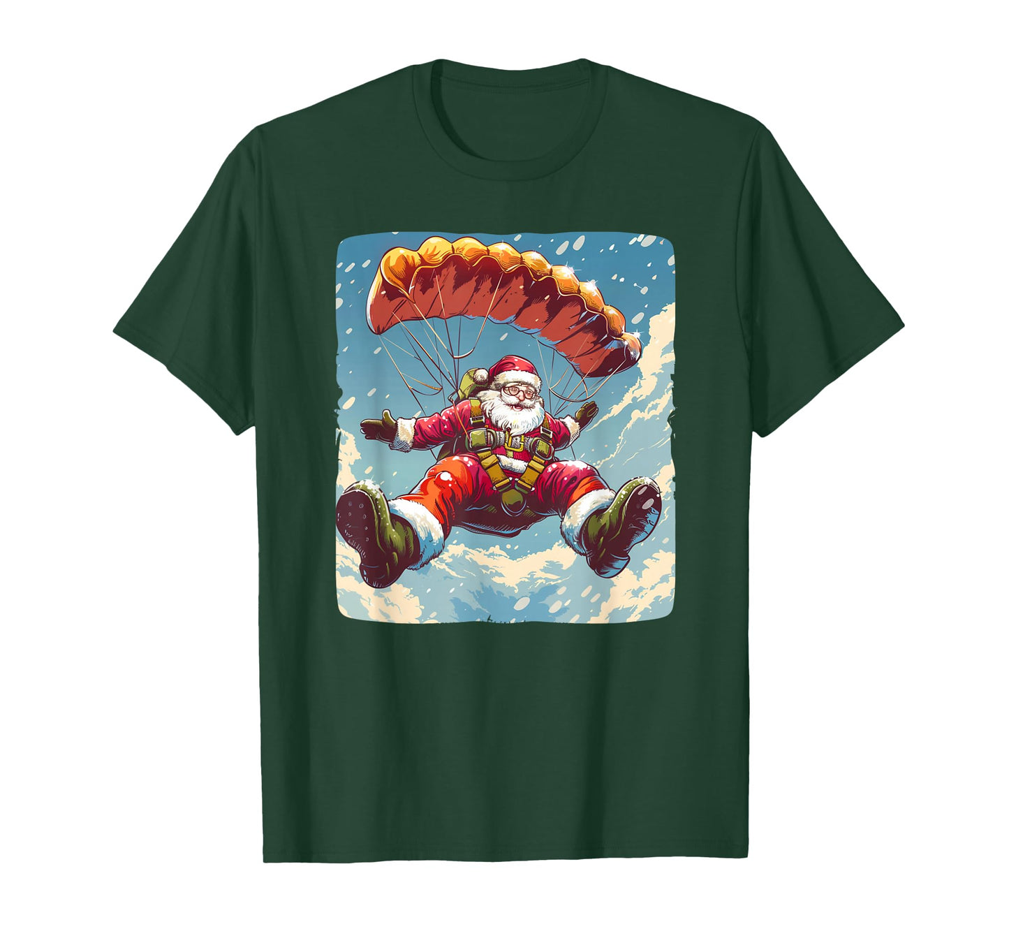 Cool Skydive Christmas with this Parachute Santa Costume T-Shirt