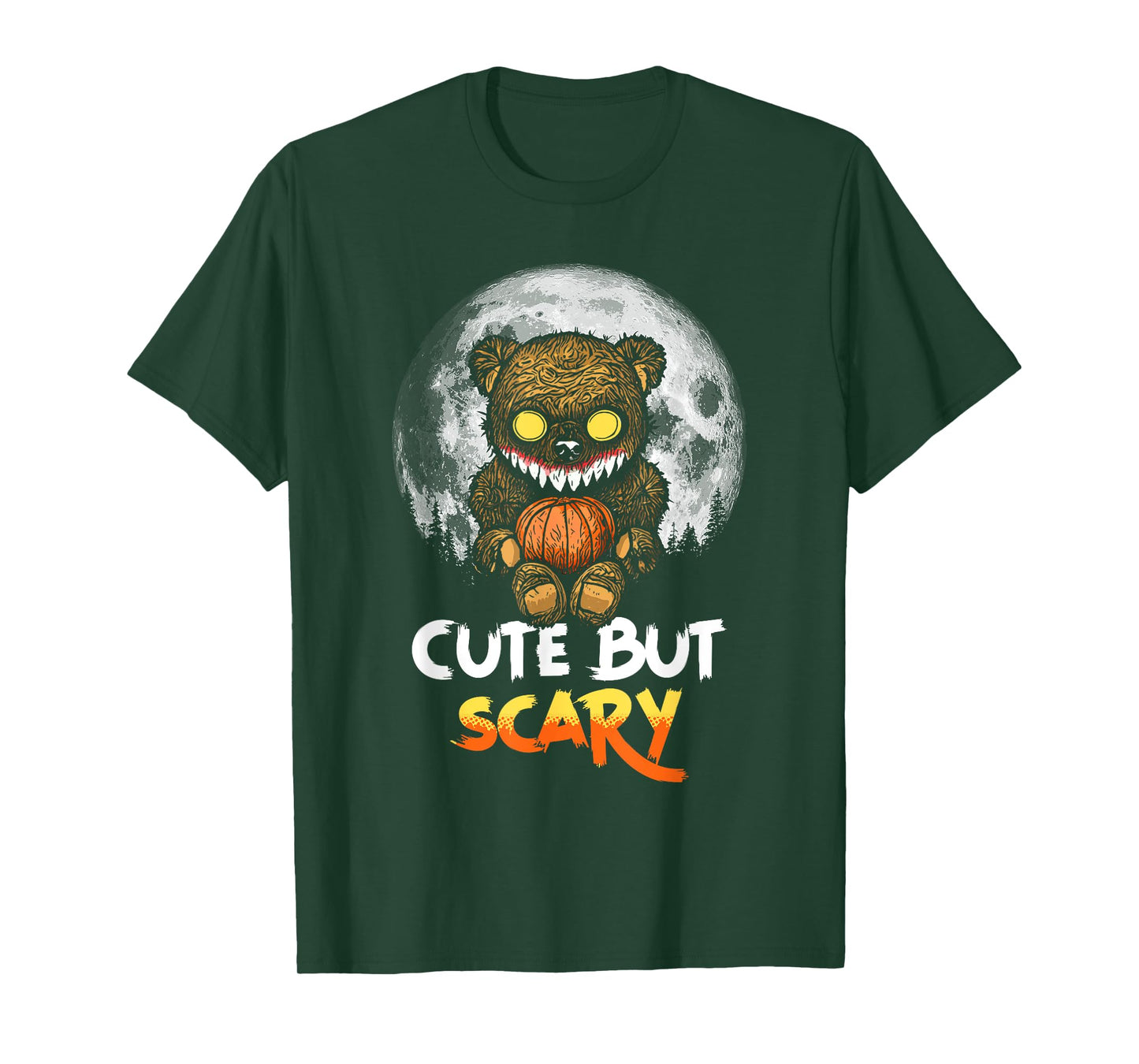 Cute But Scary Horror Zombie Teddy Bear Full Moon Halloween T-Shirt