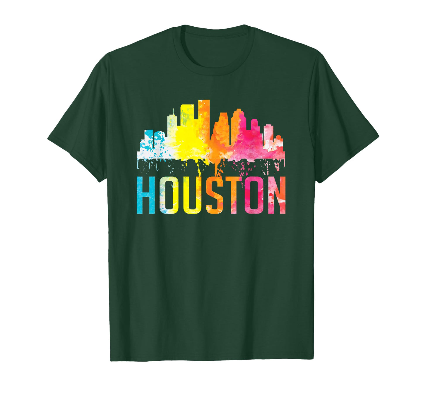 Houston Texas Watercolor Skyline Home State Souvenir Gift T-Shirt