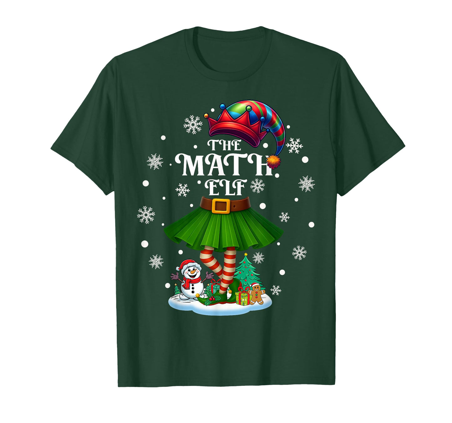 Math Elf Squad Xmas Women Girls Mom Christmas Family T-Shirt